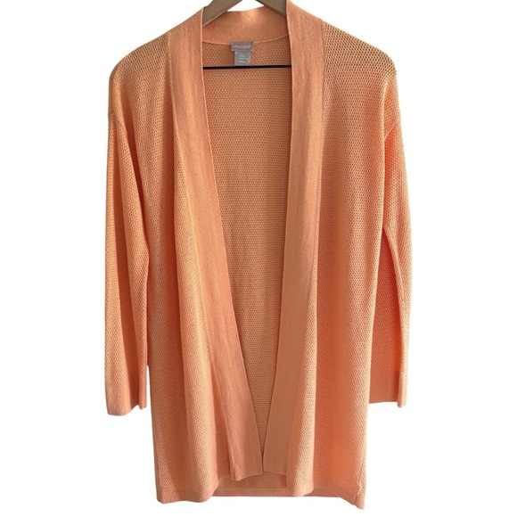 Chico’s Linen Blend Open Front Knit Cardigan Casual Resortwear Layering Size XS - Picture 6 of 14